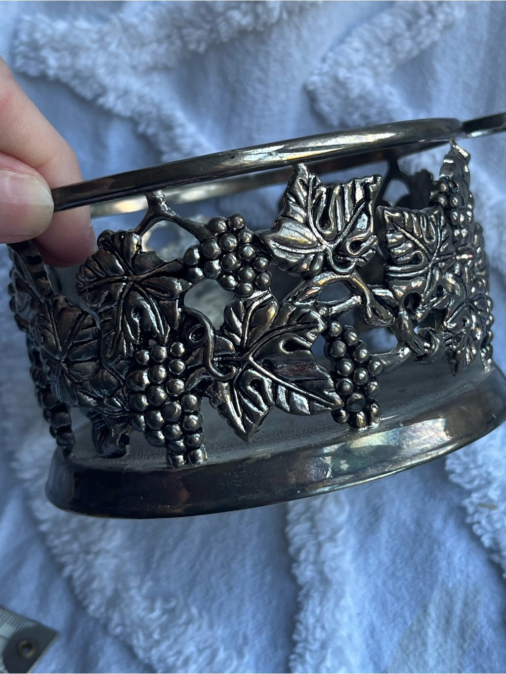 Vintage Godinger Silver Plate Grapevine Wine Bottle Coaster